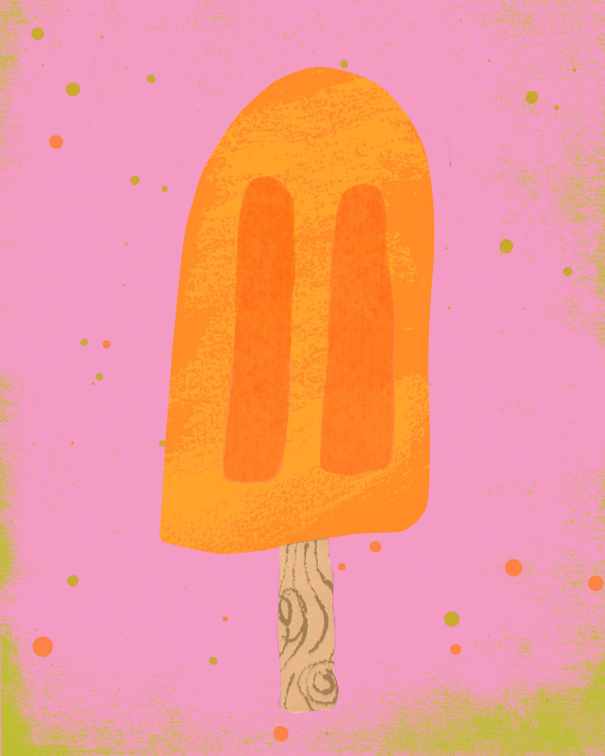 illustration of an orange popsicle